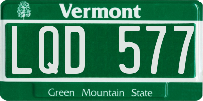VT license plate LQD577