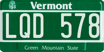 VT license plate LQD578
