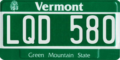 VT license plate LQD580