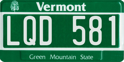 VT license plate LQD581