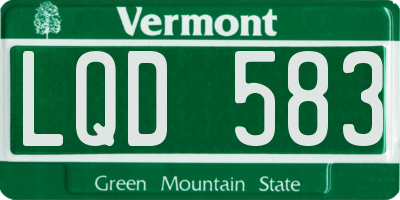 VT license plate LQD583