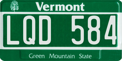 VT license plate LQD584