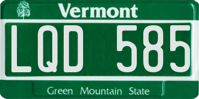 VT license plate LQD585