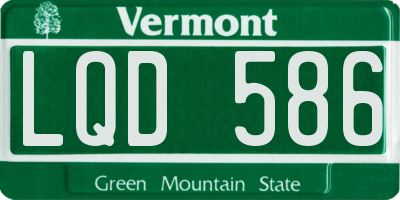 VT license plate LQD586