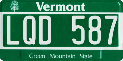 VT license plate LQD587