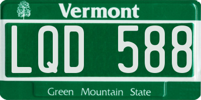 VT license plate LQD588