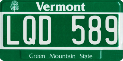 VT license plate LQD589