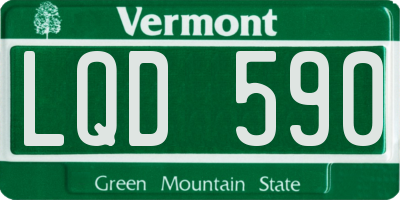 VT license plate LQD590
