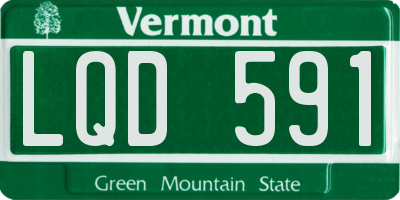 VT license plate LQD591