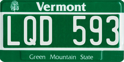 VT license plate LQD593
