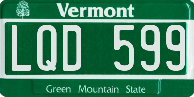 VT license plate LQD599