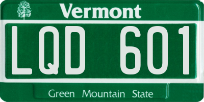 VT license plate LQD601