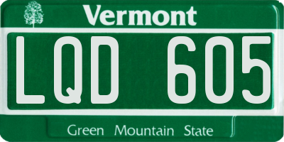 VT license plate LQD605