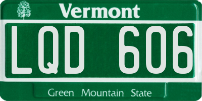 VT license plate LQD606