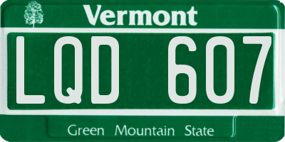 VT license plate LQD607