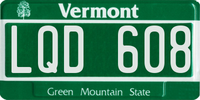 VT license plate LQD608