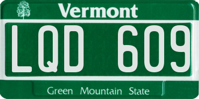 VT license plate LQD609