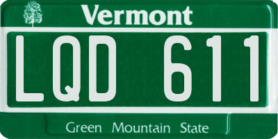 VT license plate LQD611