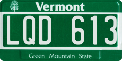 VT license plate LQD613