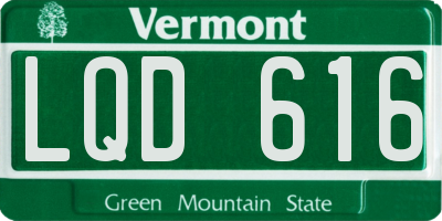 VT license plate LQD616