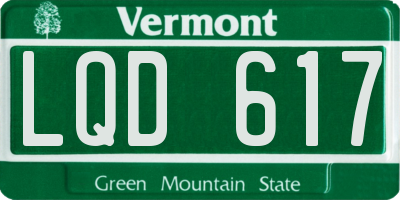 VT license plate LQD617