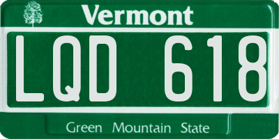 VT license plate LQD618