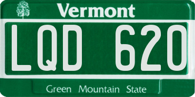 VT license plate LQD620