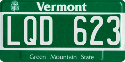 VT license plate LQD623