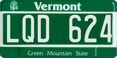 VT license plate LQD624