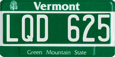 VT license plate LQD625