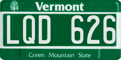 VT license plate LQD626