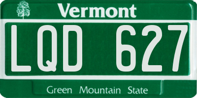 VT license plate LQD627