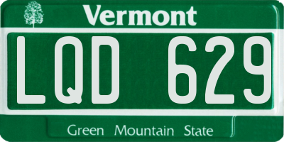 VT license plate LQD629