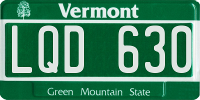 VT license plate LQD630
