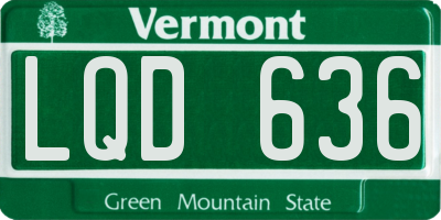 VT license plate LQD636