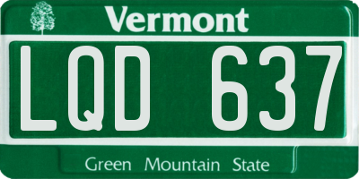 VT license plate LQD637