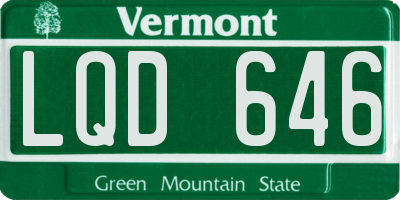 VT license plate LQD646