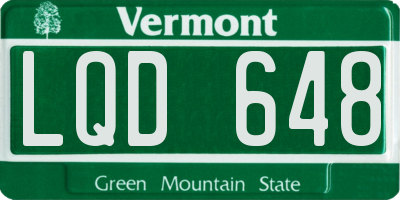 VT license plate LQD648