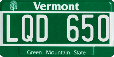 VT license plate LQD650
