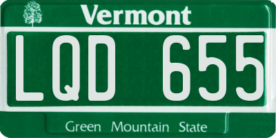 VT license plate LQD655