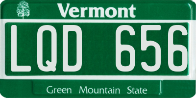 VT license plate LQD656