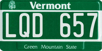 VT license plate LQD657