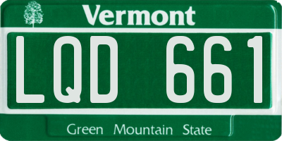 VT license plate LQD661