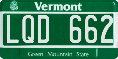 VT license plate LQD662