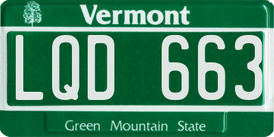 VT license plate LQD663