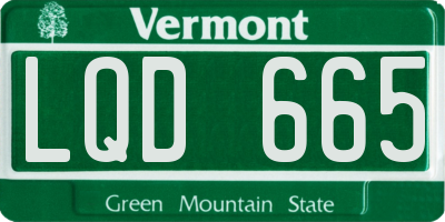 VT license plate LQD665