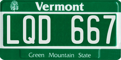 VT license plate LQD667