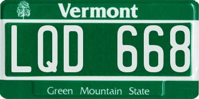VT license plate LQD668