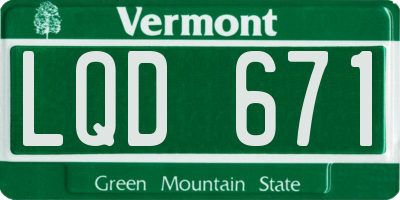 VT license plate LQD671