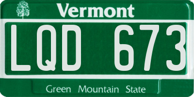 VT license plate LQD673